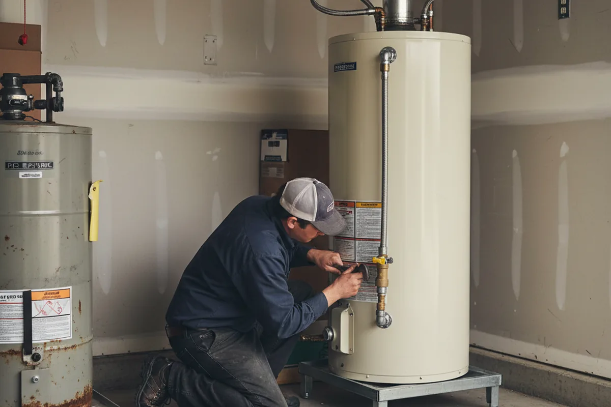 Water heater and shutoff valve replacement in Parker