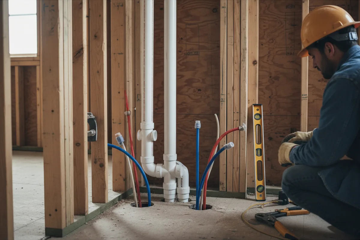 Drain and supply rough-in during Drain Cleaning in Parker