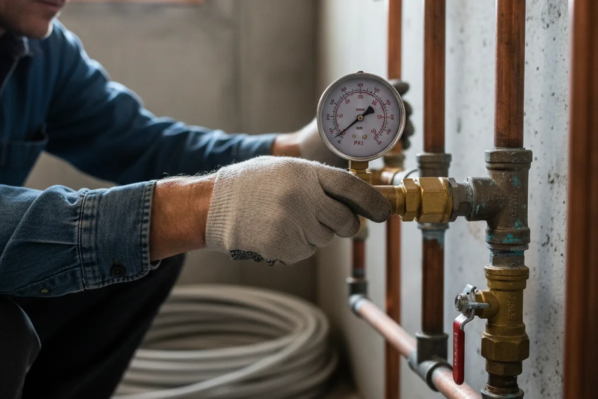 Pressure testing a repaired line during Water Line Repair in Parker